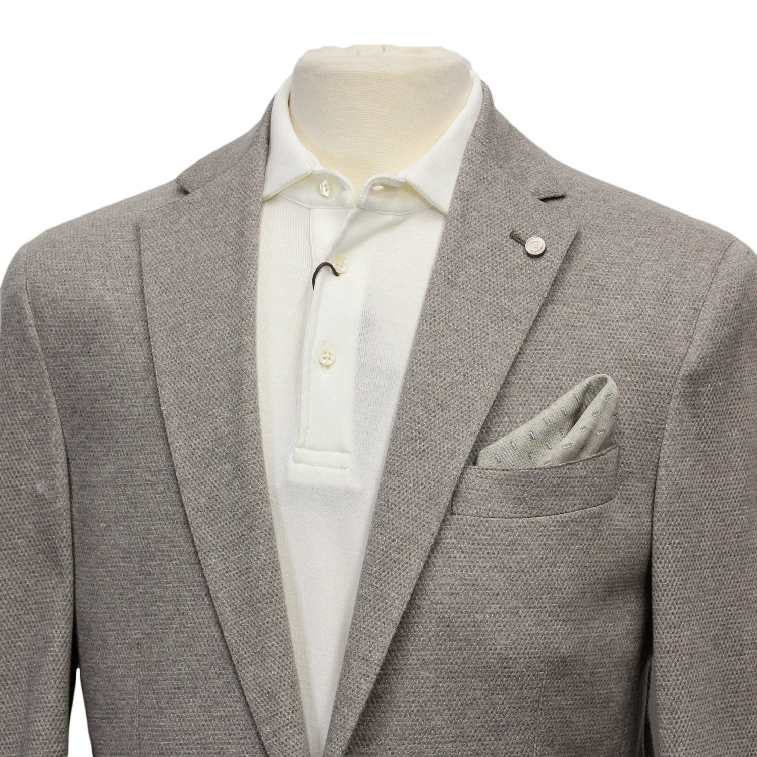 Taupe Unconstructed Contemporary Fit Cotton-Linen Sport Jacket - Jack Victor 4 Taupe Unconstructed Contemporary Fit Cotton-Linen Sport Jacket - Jack Victor - Image 2