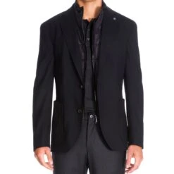 Black Wool Brice Contemporary Fit Hybrid Sport Jacket - Jack Victor
