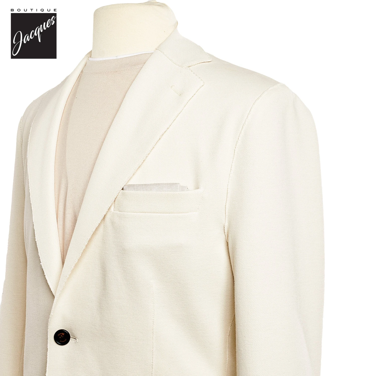 Cream Cotton Stretch Laser Cut Sport Jacket - ELEVENTY 4 Cream Cotton Stretch Laser Cut Sport Jacket - ELEVENTY - Image 2