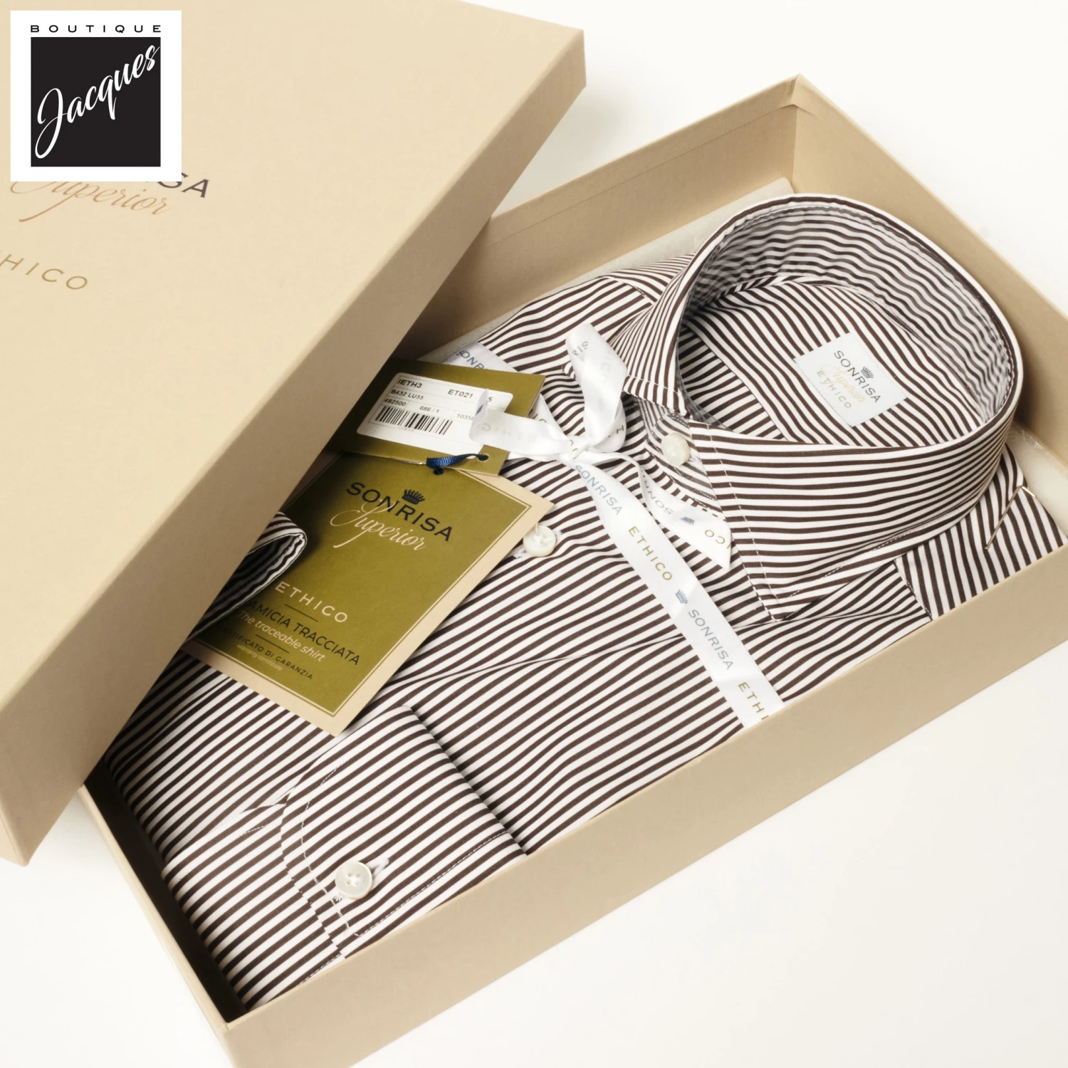 Chocolate Brown Striped Superior Cotton Modern Fit Dress Shirt - SONRISA 6 Chocolate Brown Striped Superior Cotton Modern Fit Dress Shirt - SONRISA - Image 4