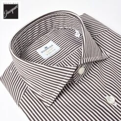 Chocolate Brown Striped Superior Cotton Modern Fit Dress Shirt - SONRISA 9 Chocolate Brown Striped Superior Cotton Modern Fit Dress Shirt - SONRISA -ETON Store ETH1 ET021 05 4