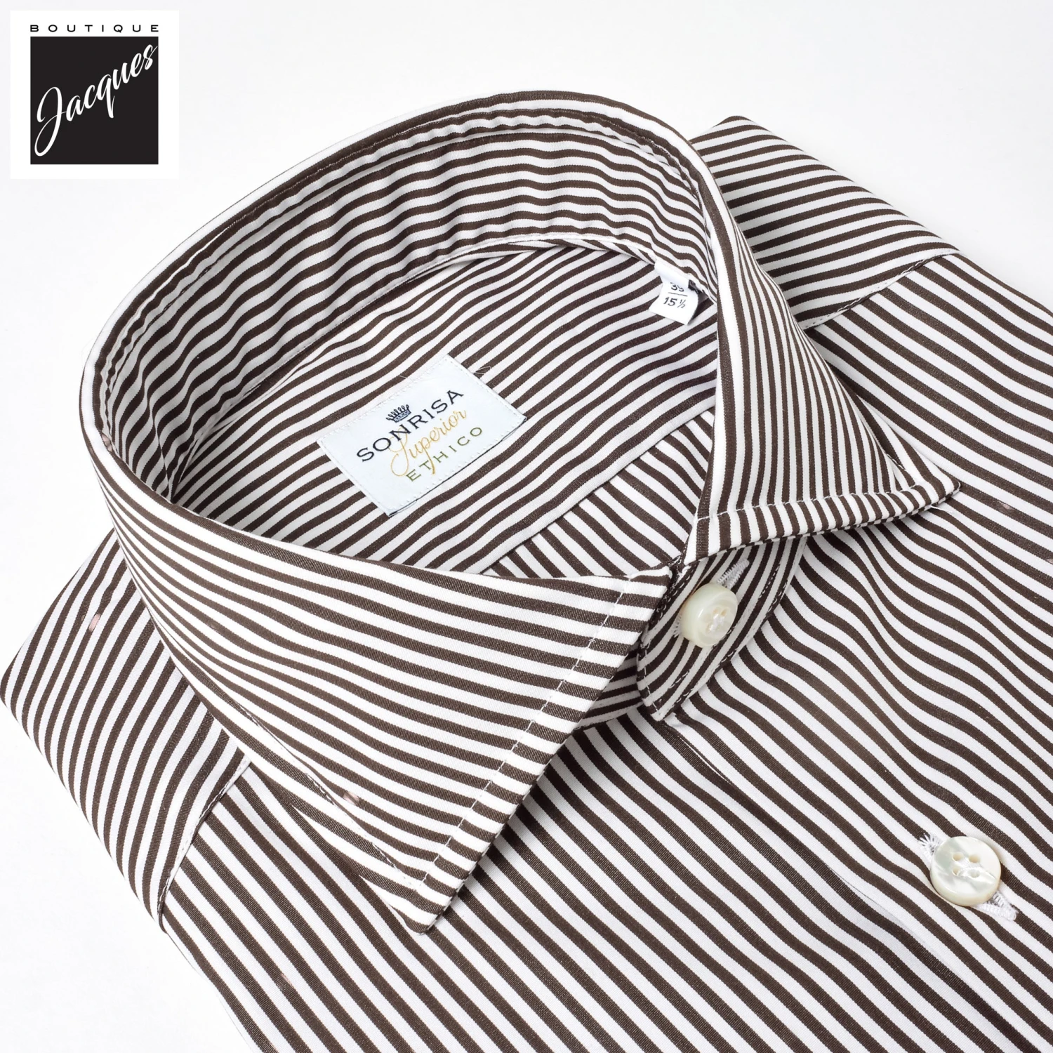 Chocolate Brown Striped Superior Cotton Modern Fit Dress Shirt - SONRISA 4 Chocolate Brown Striped Superior Cotton Modern Fit Dress Shirt - SONRISA - Image 2