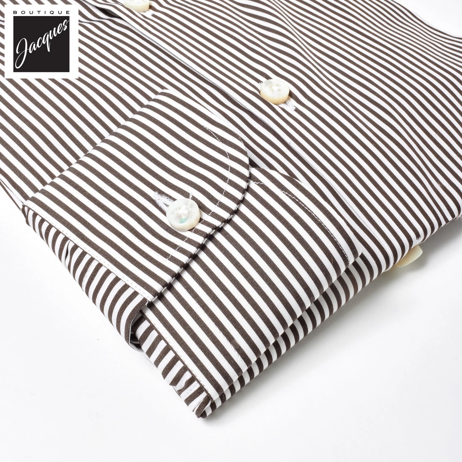 Chocolate Brown Striped Superior Cotton Modern Fit Dress Shirt - SONRISA 7 Chocolate Brown Striped Superior Cotton Modern Fit Dress Shirt - SONRISA - Image 5