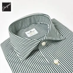 Dark Green Striped Superior Cotton Modern Fit Dress Shirt - SONRISA 9 Dark Green Striped Superior Cotton Modern Fit Dress Shirt - SONRISA -ETON Store ETH1 ET021 06 2
