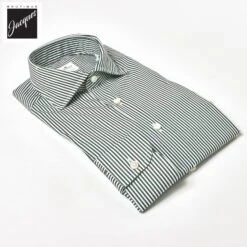 Dark Green Striped Superior Cotton Modern Fit Dress Shirt - SONRISA 10 Dark Green Striped Superior Cotton Modern Fit Dress Shirt - SONRISA -ETON Store ETH1 ET021 06 3