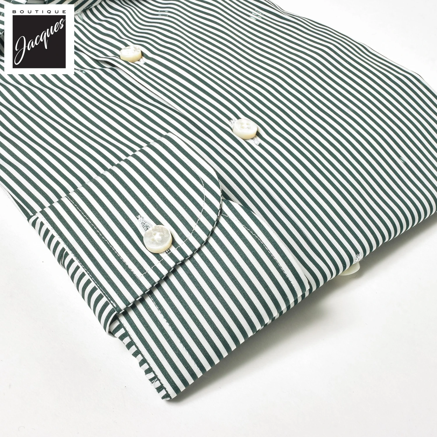 Dark Green Striped Superior Cotton Modern Fit Dress Shirt - SONRISA 6 Dark Green Striped Superior Cotton Modern Fit Dress Shirt - SONRISA - Image 4