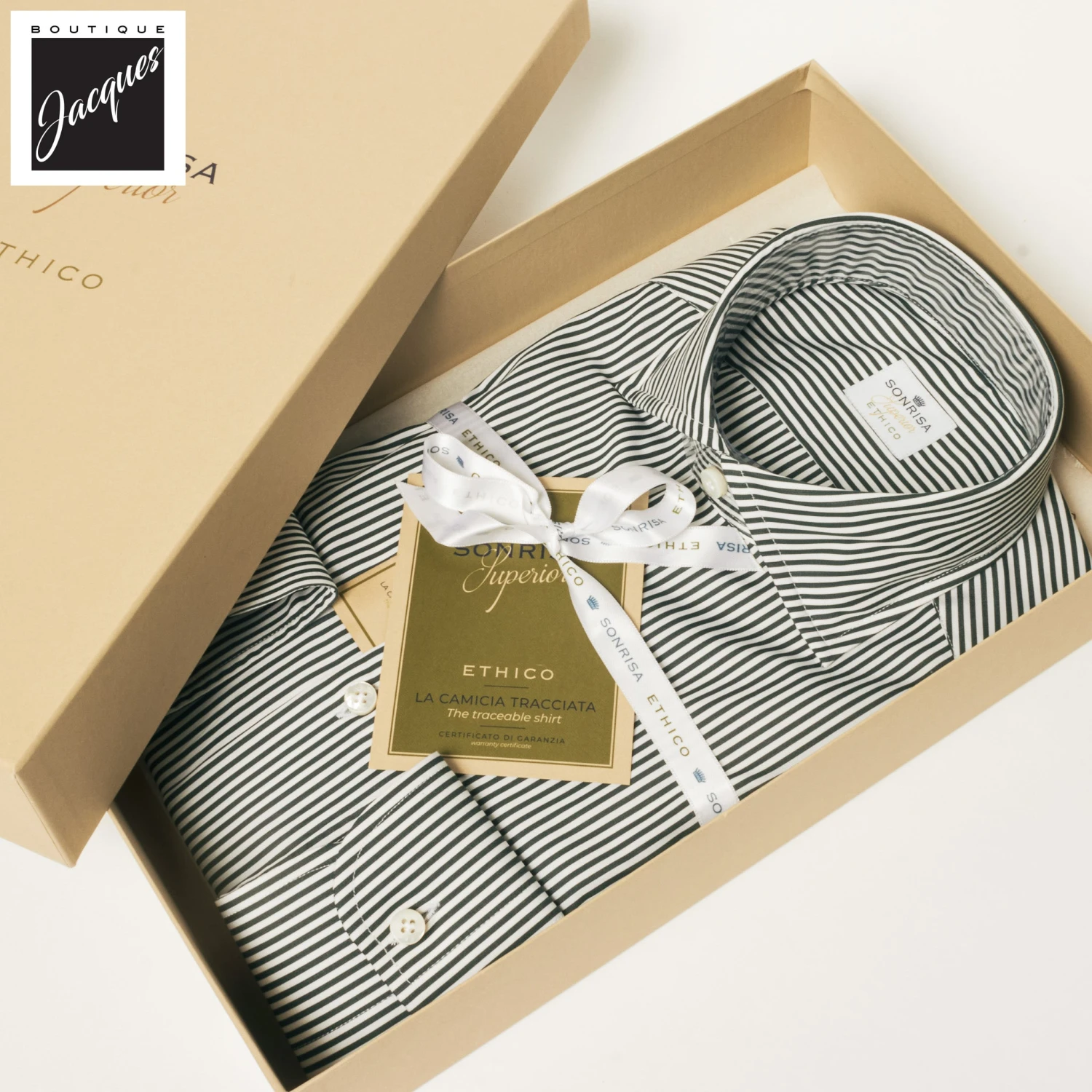 Dark Green Striped Superior Cotton Modern Fit Dress Shirt - SONRISA 8 Dark Green Striped Superior Cotton Modern Fit Dress Shirt - SONRISA - Image 6