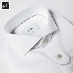 White Solid Cotton-Tencel Lyocell Slim Fit Shirt - ETON 7 White Solid Cotton-Tencel Lyocell Slim Fit Shirt - ETON -ETON Store ETON10001353500 3