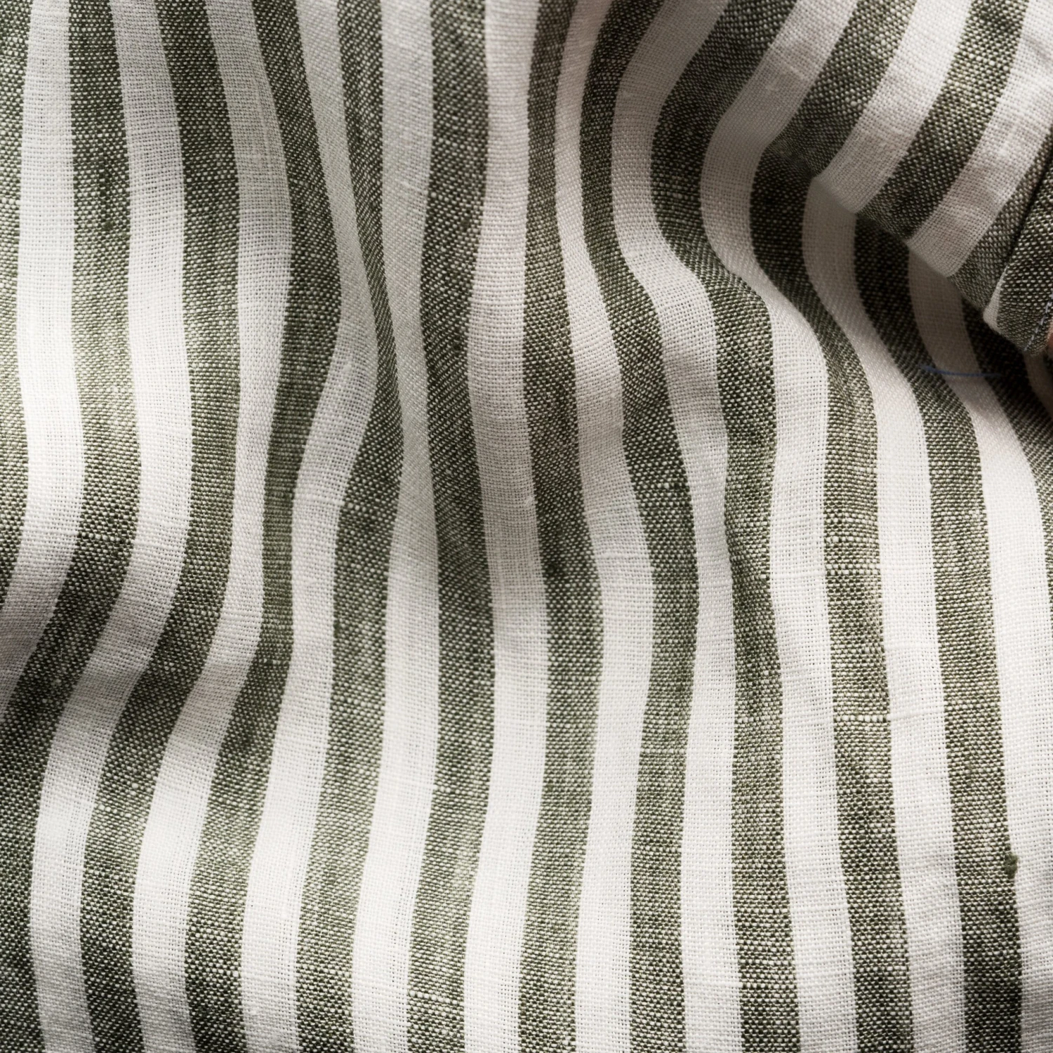 Mid Green Striped Linen Slim Fit Shirt - ETON 6 Mid Green Striped Linen Slim Fit Shirt - ETON - Image 4