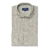 Mid Green Striped Linen Slim Fit Shirt - ETON