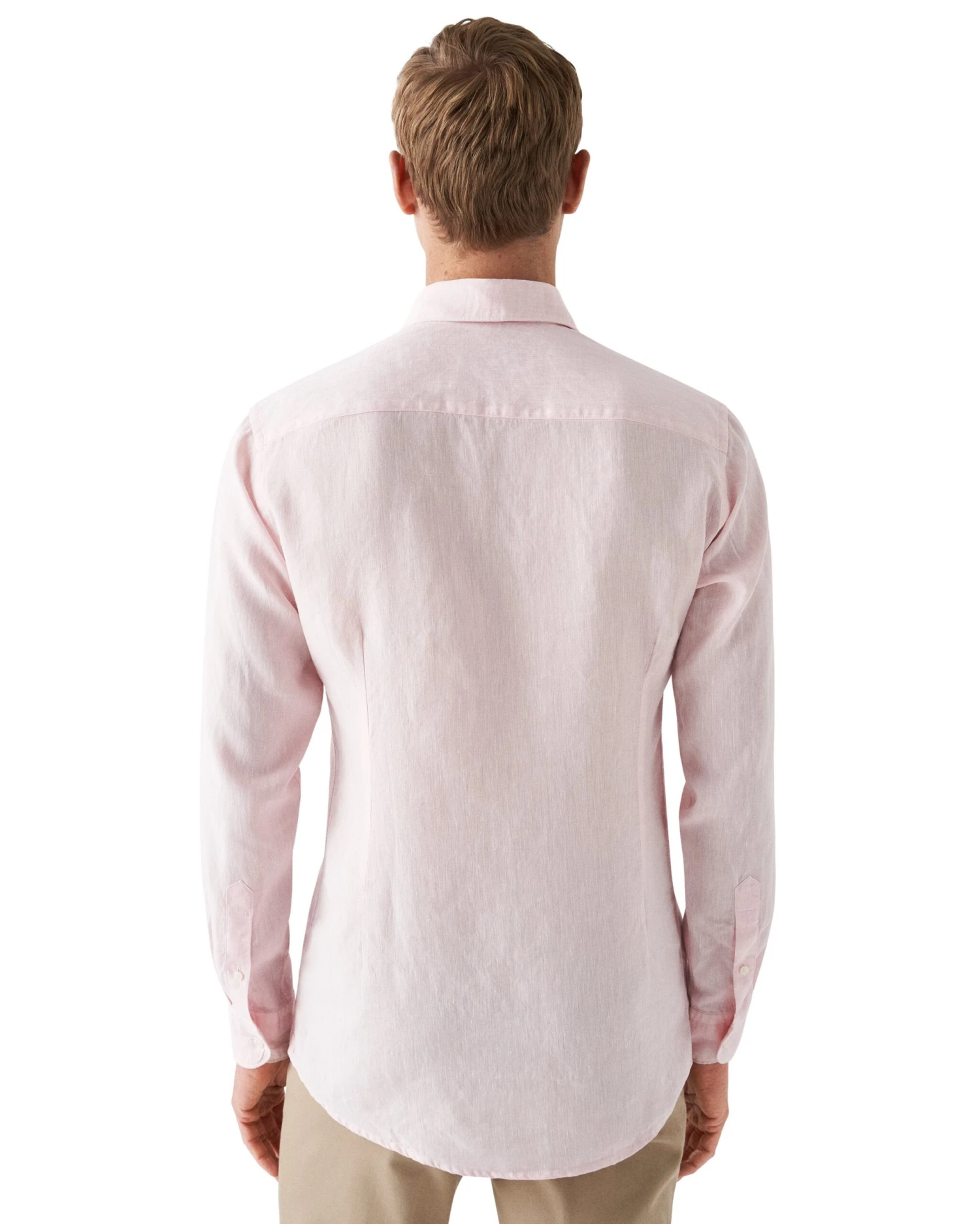 Pink Solid Linen Contemporary Fit Shirt - ETON 6 Pink Solid Linen Contemporary Fit Shirt - ETON - Image 4
