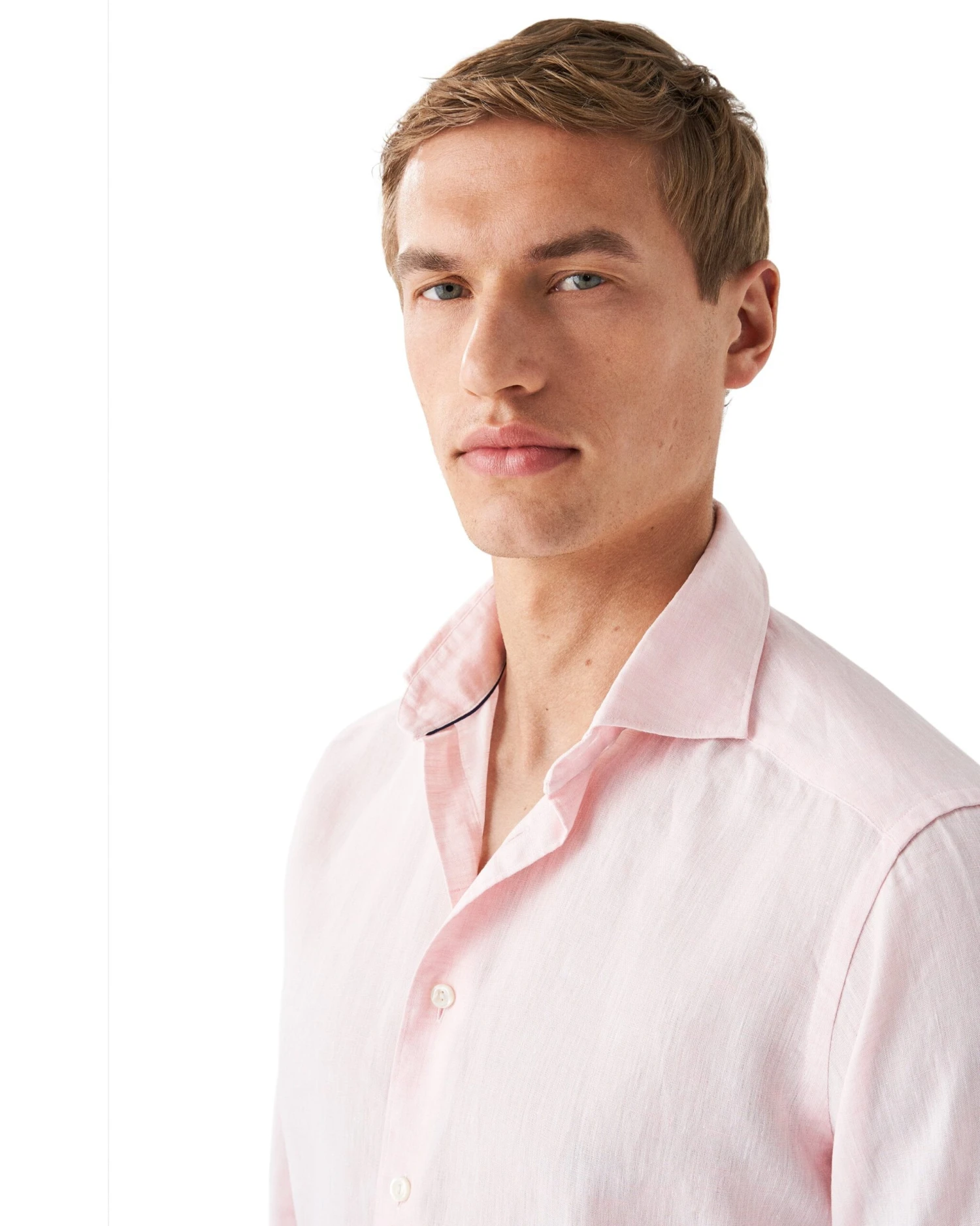 Pink Solid Linen Contemporary Fit Shirt - ETON 7 Pink Solid Linen Contemporary Fit Shirt - ETON - Image 5
