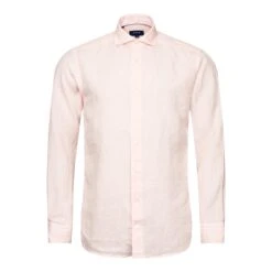 Pink Solid Linen Contemporary Fit Shirt - ETON 16 Pink Solid Linen Contemporary Fit Shirt - ETON -ETON Store F0286 50 10000442150 tshgh 1 w