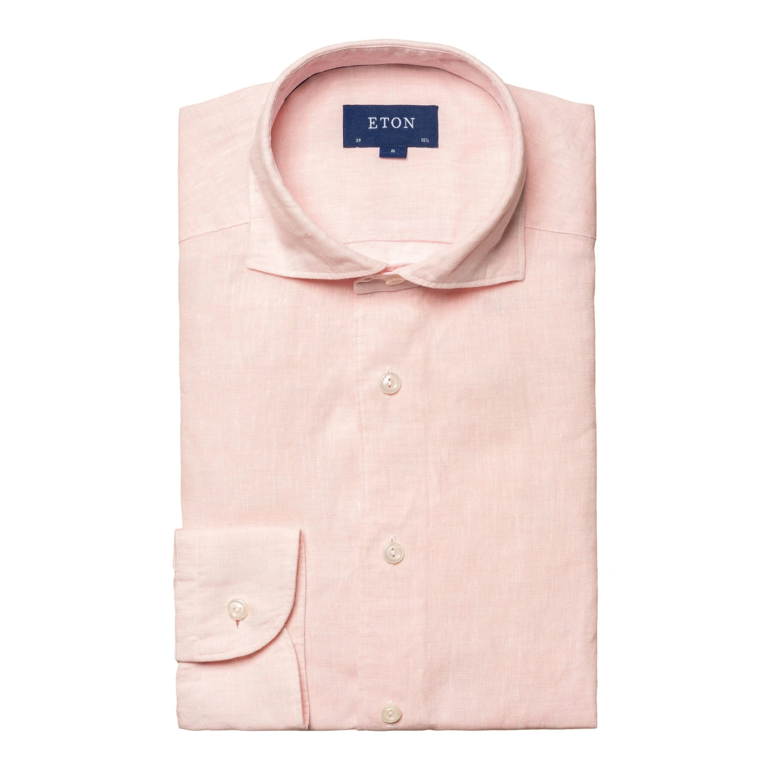 Pink Solid Linen Contemporary Fit Shirt - ETON 3 Pink Solid Linen Contemporary Fit Shirt - ETON