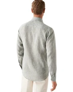 Mid Green Solid Linen Contemporary Fit Shirt - ETON 11 Mid Green Solid Linen Contemporary Fit Shirt - ETON -ETON Store F0286 64 10000442064 mshba 1 w 8dfda345 e823 4487 b300 d835ce5ae1c2