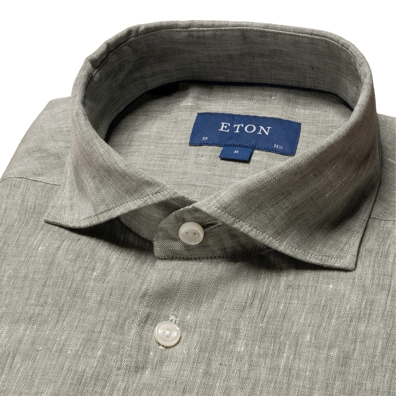 Mid Green Solid Linen Slim Fit Shirt - ETON 8 Mid Green Solid Linen Slim Fit Shirt - ETON - Image 6
