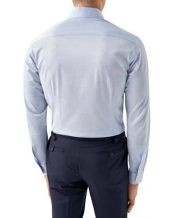 Light Blue King Knit Slim Fit Shirt - ETON 13 Light Blue King Knit Slim Fit Shirt - ETON -ETON Store F0598 21 10001132121 mshba 1 w