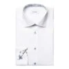 White Floral Print Effect Solid Signature Twill Slim Fit Shirt - ETON