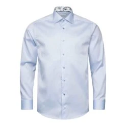 Blue Floral Print Effect Solid Signature Twill Slim Fit Shirt - ETON 8 Blue Floral Print Effect Solid Signature Twill Slim Fit Shirt - ETON -ETON Store F3001 21 10001168321 tshgh 1 w 32ca2af1 79e1 470d 9b07 f294c2774b78