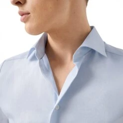 Light Blue Semi-Solid Fine Twill Contemporary Fit Shirt - ETON 18 Light Blue Semi-Solid Fine Twill Contemporary Fit Shirt - ETON -ETON Store F3771 20 10001228920 mshco 1 w