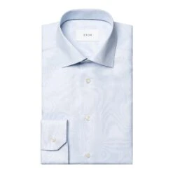 Light Blue Semi-Solid Fine Twill Contemporary Fit Shirt - ETON
