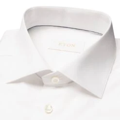White Solid Elevated Twill Slim Fit Shirt - ETON 9 White Solid Elevated Twill Slim Fit Shirt - ETON -ETON Store F3784 00 10001110200 tshco 1 w eac01dd6 7142 475d 9bde 90c82cca93df