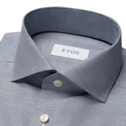 Navy Semi-Solid Signature Oxford Slim Fit Shirt - ETON 9 Navy Semi-Solid Signature Oxford Slim Fit Shirt - ETON -ETON Store F4018 28 10001265828 tshco 1 w