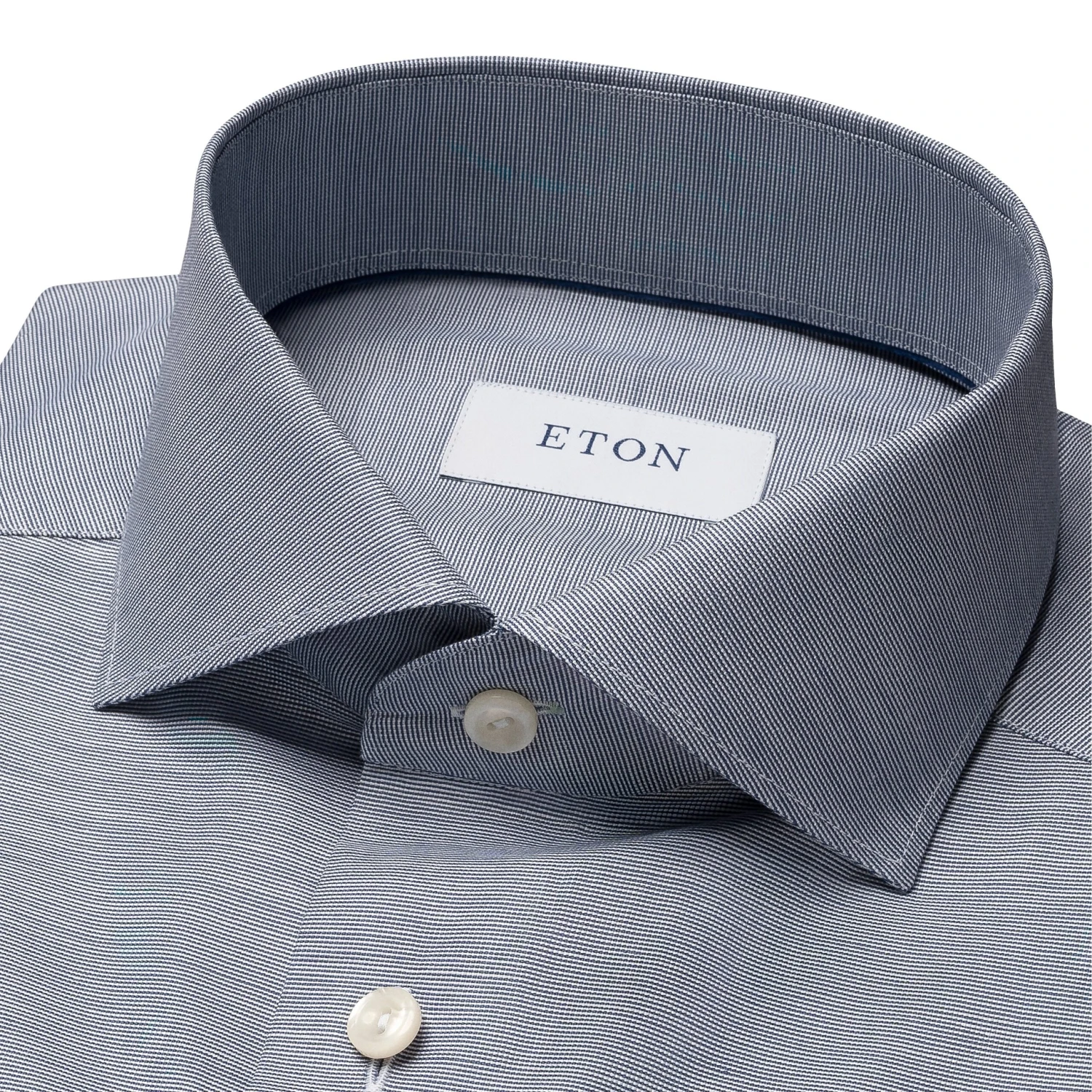 Navy Semi-Solid Signature Oxford Slim Fit Shirt - ETON 5 Navy Semi-Solid Signature Oxford Slim Fit Shirt - ETON - Image 3