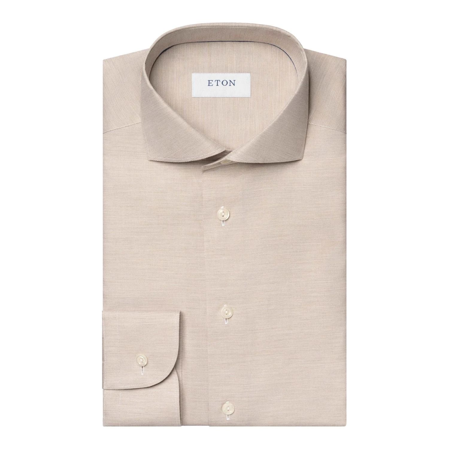 Beige Semi-Solid Signature Oxford Slim Fit Shirt - ETON 3 Beige Semi-Solid Signature Oxford Slim Fit Shirt - ETON