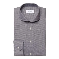 Black Houndstooth Signature Twill Shirt Slim Fit - ETON