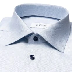 Light Blue Semi Solid Cotton Tencel™ Lyocell Slim Fit Shirt - ETON 6 Light Blue Semi Solid Cotton Tencel™ Lyocell Slim Fit Shirt - ETON -ETON Store F6595 23 10001337223 tshco 1 w