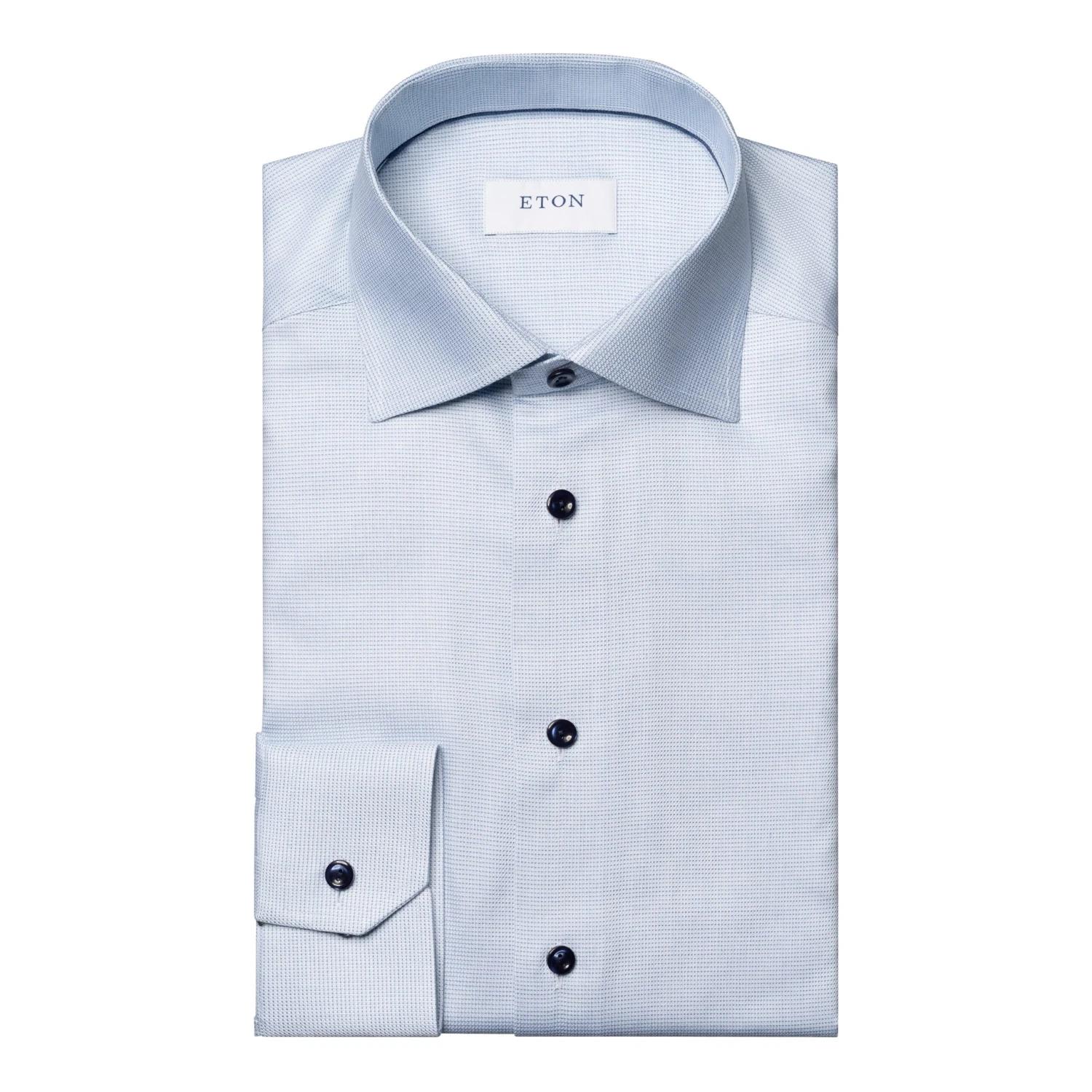 Light Blue Semi Solid Cotton Tencel™ Lyocell Slim Fit Shirt - ETON 3 Light Blue Semi Solid Cotton Tencel™ Lyocell Slim Fit Shirt - ETON