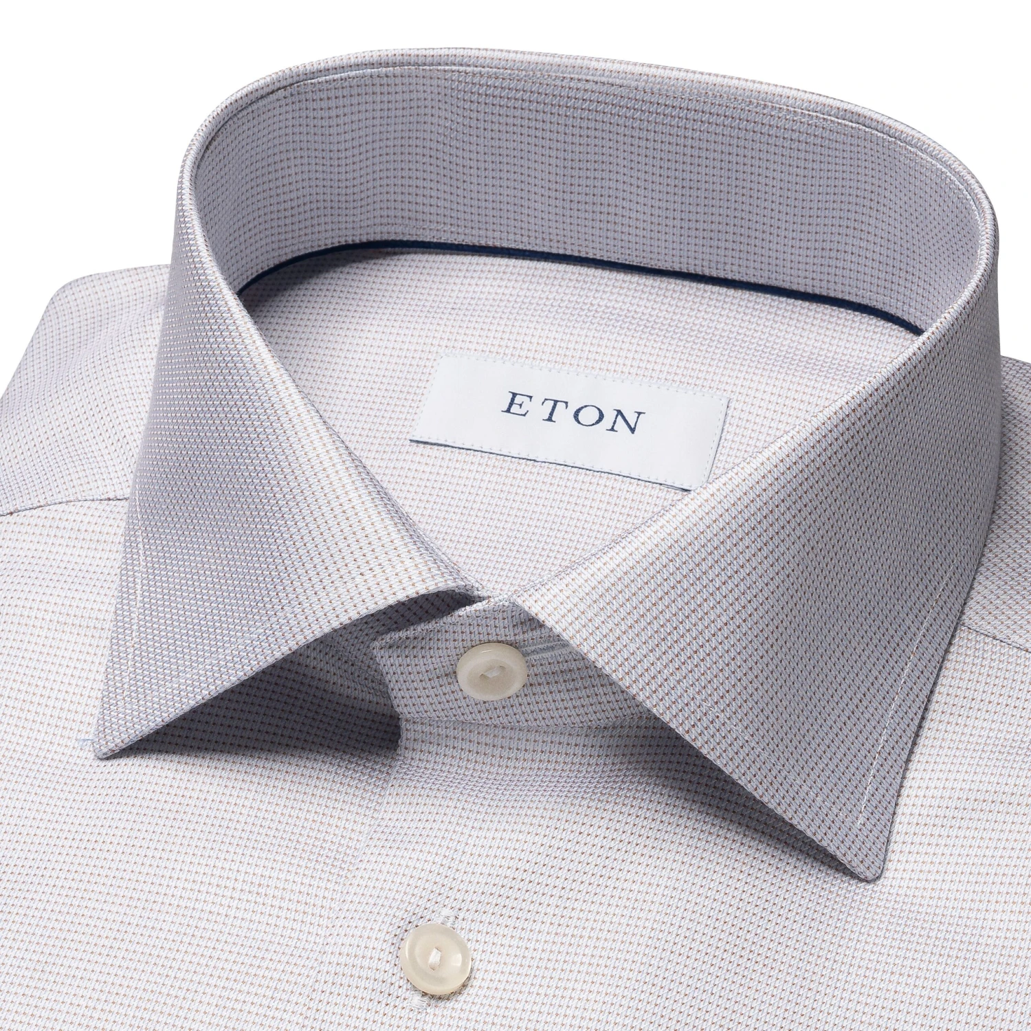 Pale Beige Semi Solid Cotton Tencel™ Lyocell Contemporary Fit Shirt - ETON 6 Pale Beige Semi Solid Cotton Tencel™ Lyocell Contemporary Fit Shirt - ETON - Image 4