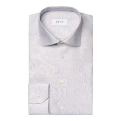 Pale Beige Semi Solid Cotton Tencel™ Lyocell Contemporary Fit Shirt - ETON