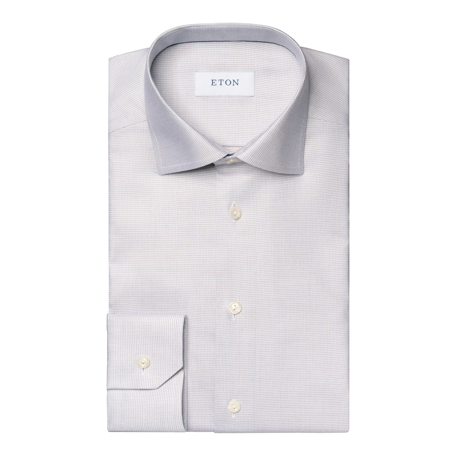 Pale Beige Semi Solid Cotton Tencel™ Lyocell Contemporary Fit Shirt - ETON 3 Pale Beige Semi Solid Cotton Tencel™ Lyocell Contemporary Fit Shirt - ETON