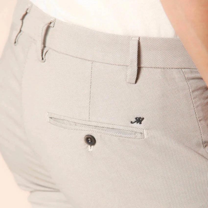 Gray Houndstooth Pattern Cotton-Stretch Milano Style Chino - Mason's 7 Gray Houndstooth Pattern Cotton-Stretch Milano Style Chino - Mason's - Image 5