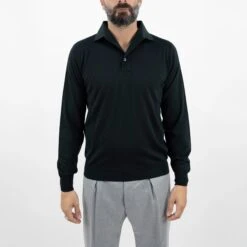 Deep Green Royal Merino Wool Polo Shirt - FILIPPO DE LAURENTIIS -ETON Store GiordanoLuxEdit 26