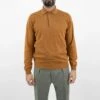 Caramel Brown Royal Merino Wool Polo Shirt - FILIPPO DE LAURENTIIS