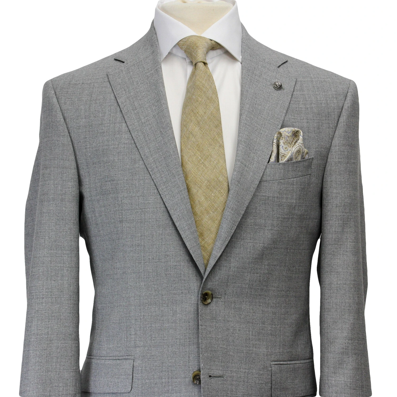 Light Gray Neat Wool Unconstructed Dallas Contemporary Fit Suit - Jack Victor 4 Light Gray Neat Wool Unconstructed Dallas Contemporary Fit Suit - Jack Victor - Image 2