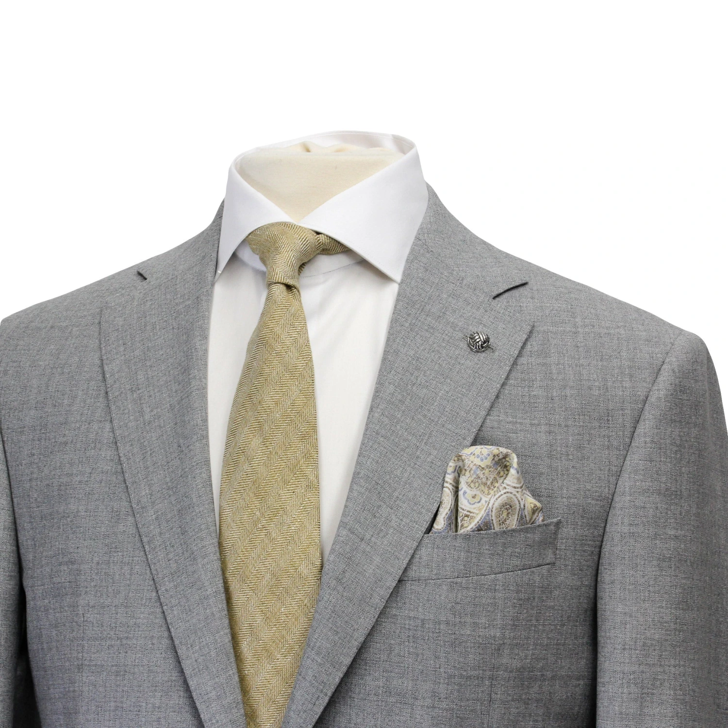 Light Gray Neat Wool Unconstructed Dallas Contemporary Fit Suit - Jack Victor 6 Light Gray Neat Wool Unconstructed Dallas Contemporary Fit Suit - Jack Victor - Image 4