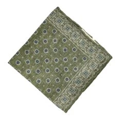 Juniper Green Reversible Silk Hankie - Paolo Albizzati 8 Juniper Green Reversible Silk Hankie - Paolo Albizzati -ETON Store Green PAOLO ALBIZZATI 2