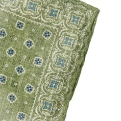Juniper Green Reversible Silk Hankie - Paolo Albizzati 9 Juniper Green Reversible Silk Hankie - Paolo Albizzati -ETON Store Green PAOLO ALBIZZATI 3