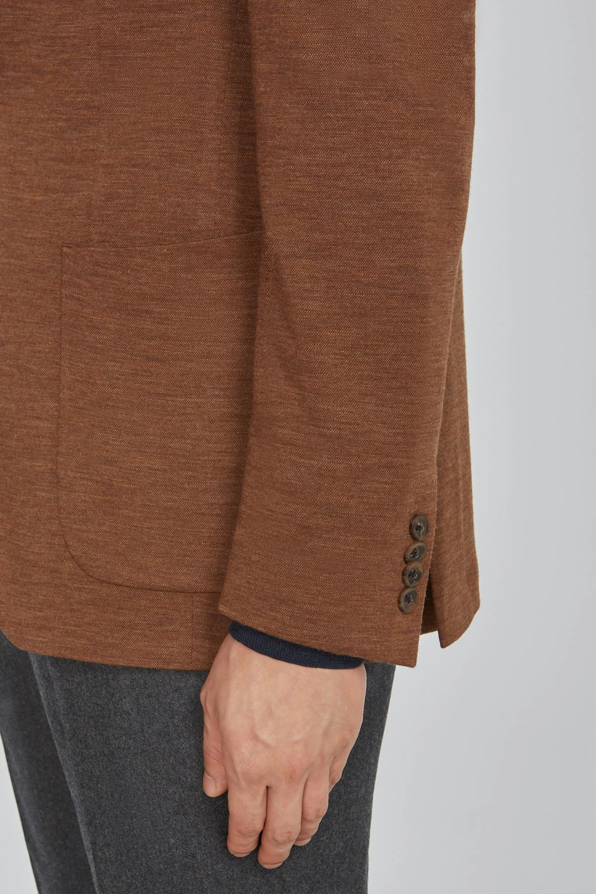 Brown Hartford Contemporary Fit Loro Piana Knit Wool Blazer - Jack Victor 10 Brown Hartford Contemporary Fit Loro Piana Knit Wool Blazer - Jack Victor - Image 8