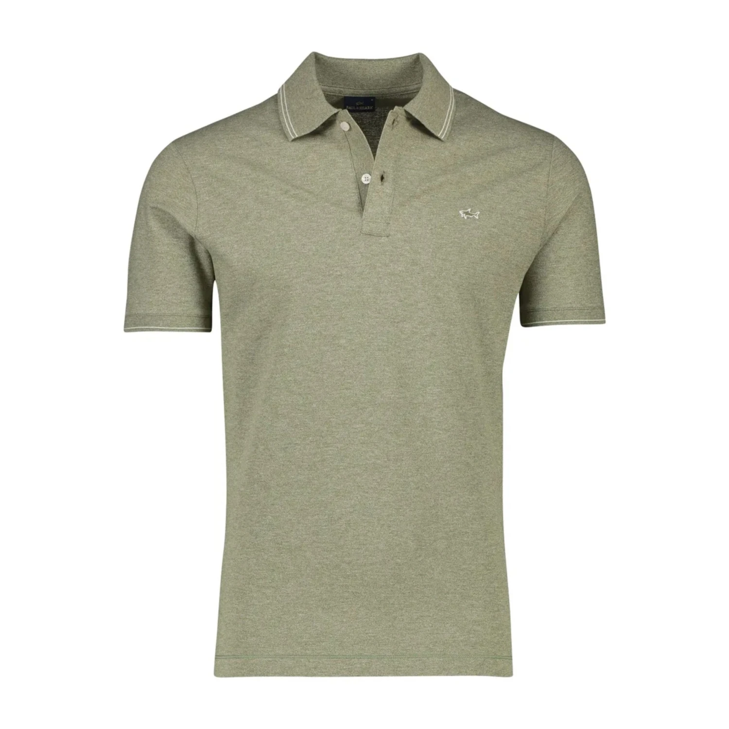Paul&Shark Sage Green Melange Cotton Polo Shirt - PAUL & SHARK 3 Paul&Shark Sage Green Melange Cotton Polo Shirt - PAUL & SHARK
