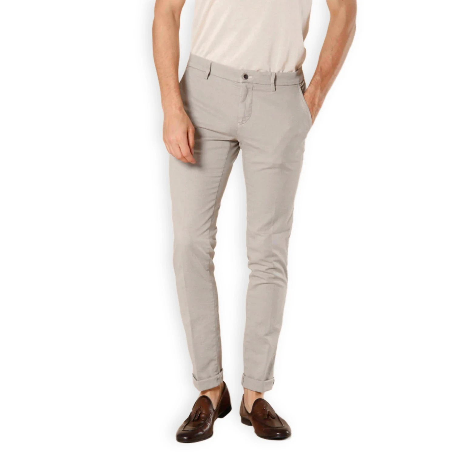 Gray Houndstooth Pattern Cotton-Stretch Milano Style Chino - Mason's 3 Gray Houndstooth Pattern Cotton-Stretch Milano Style Chino - Mason's