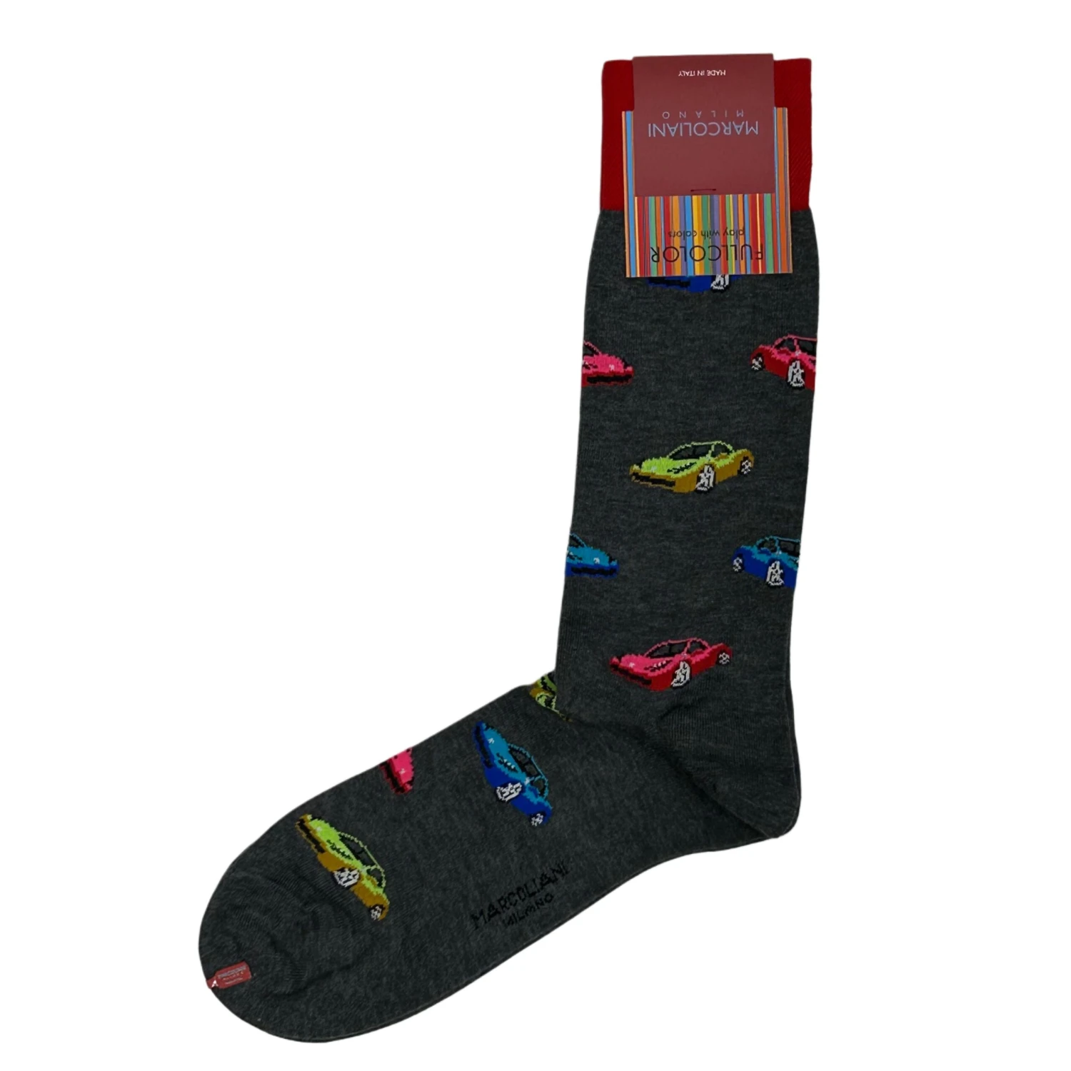 Flannel Grey Italian Maranello Pima Cotton Mid-Calf Sock - Marcoliani 3 Flannel Grey Italian Maranello Pima Cotton Mid-Calf Sock - Marcoliani