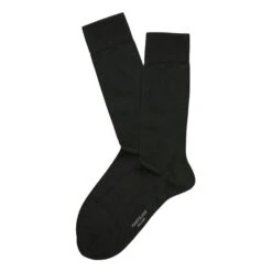 Charcoal Solid Pima Cotton Mid-Calf Sock - Marcoliani