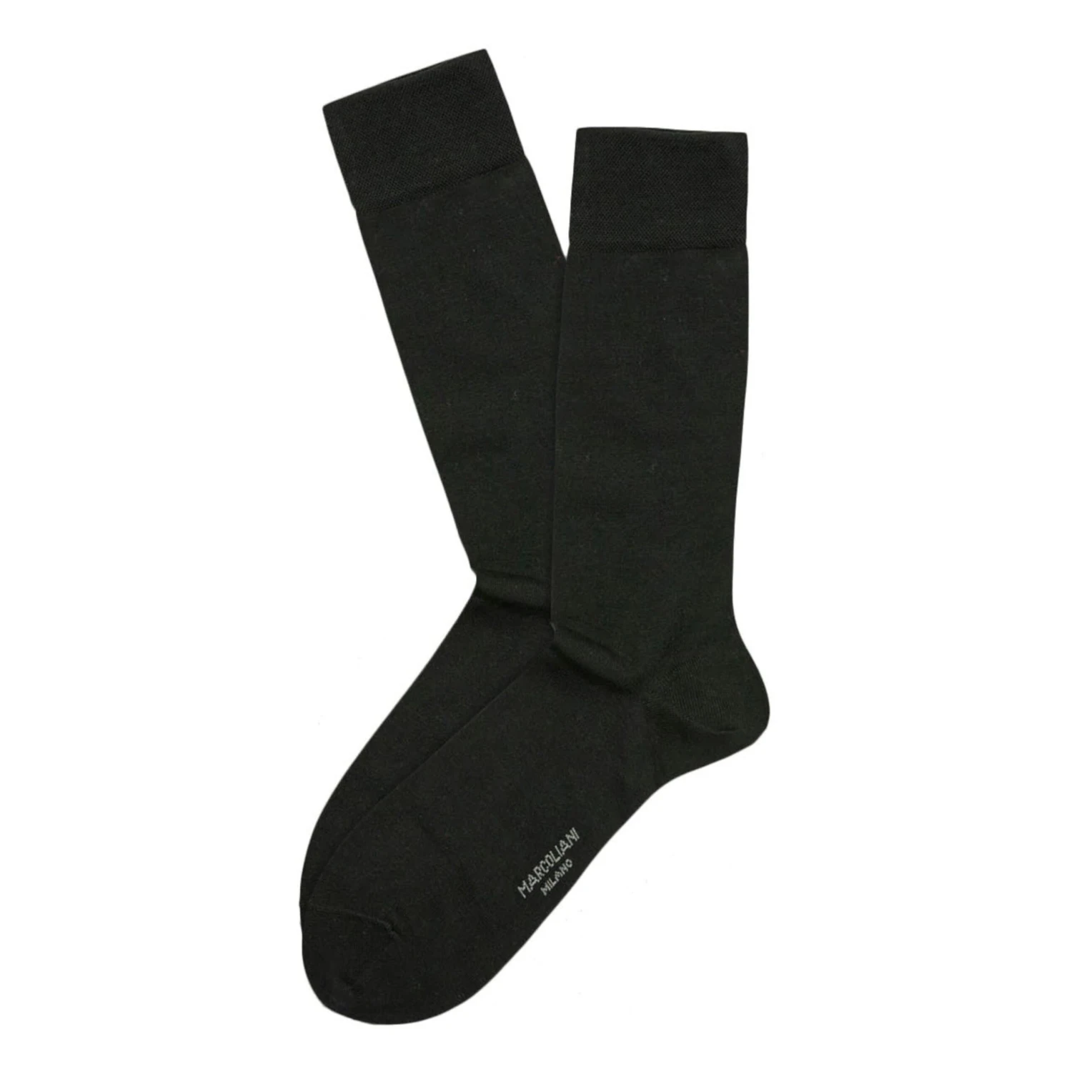 Charcoal Solid Pima Cotton Mid-Calf Sock - Marcoliani 3 Charcoal Solid Pima Cotton Mid-Calf Sock - Marcoliani