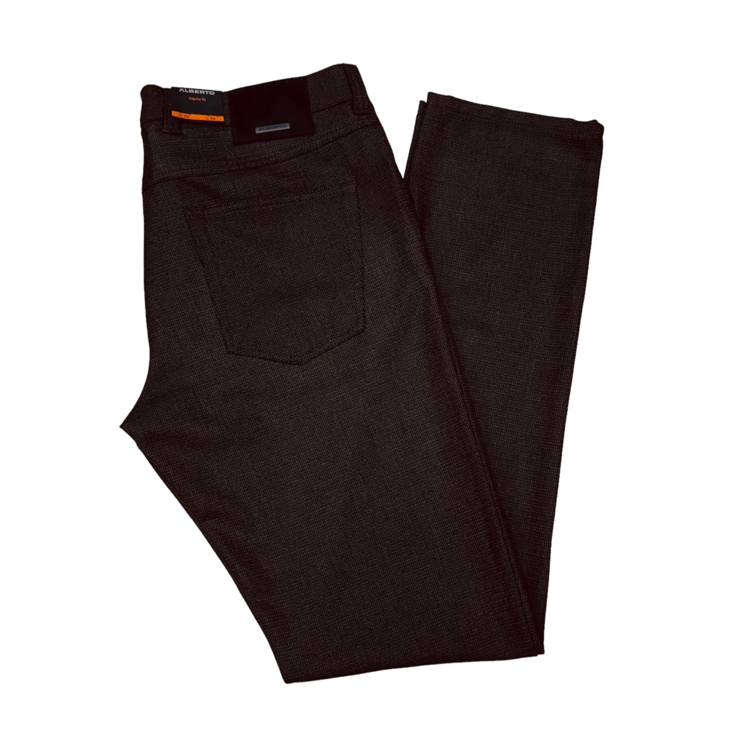 Alberto Dark Brown Two-Tone Retro Ceramica Pipe Reqular Fit Five Pocket Pants 3 Alberto Dark Brown Two-Tone Retro Ceramica Pipe Reqular Fit Five Pocket Pants