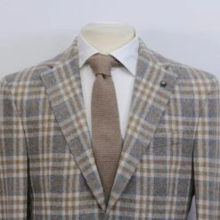 Gray & Camel Check Drago Wool-Cashmere McAllen Contemporary Fit Sport Jacket 7 Gray & Camel Check Drago Wool-Cashmere McAllen Contemporary Fit Sport Jacket -ETON Store IMG 8167